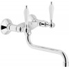 Second Nature Sinks and Taps - Antica wall mounted dual lever tap, Chrome