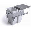 Second Nature Accessories - Pull-Out Waste Bin W/Metal Lid, 2 x 30L Bins For 500mm Cab.