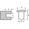 Door Buffer, For 5mm Drilling, Soft Plastic Per 100